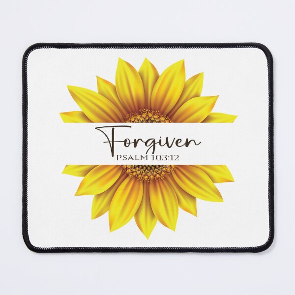 Item preview, Christian Sunflower design - I am Forgiven - Psalm 103:12 designed and sold by simplydesignart.