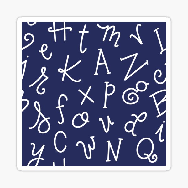 Navy & White Alphabet Sticker