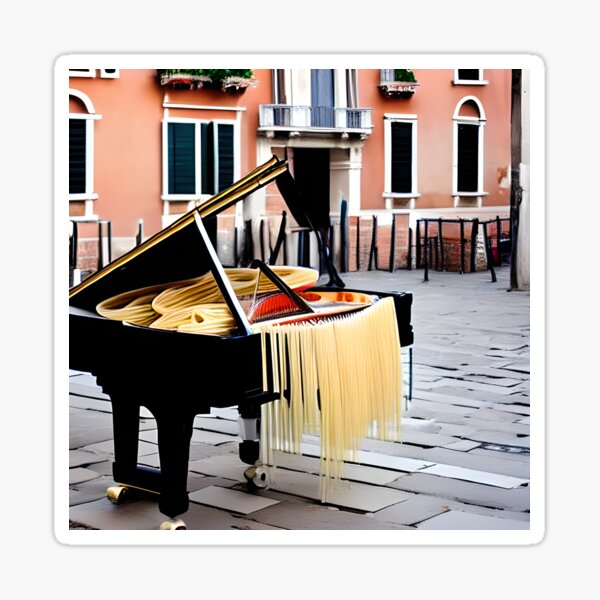A Pasta Making Piano in Venice Italy Sticker