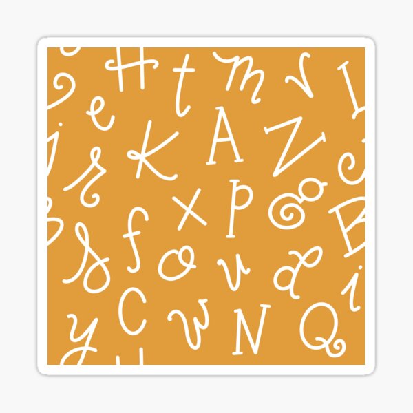 Yellow & White Alphabet Sticker
