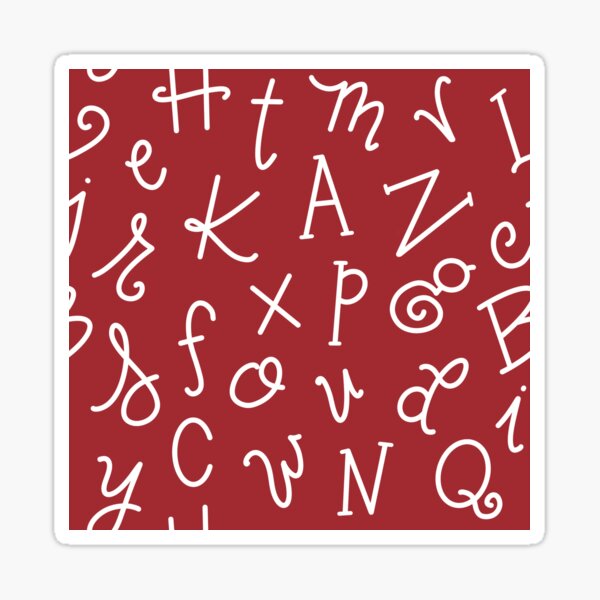 Red & White Alphabet Sticker