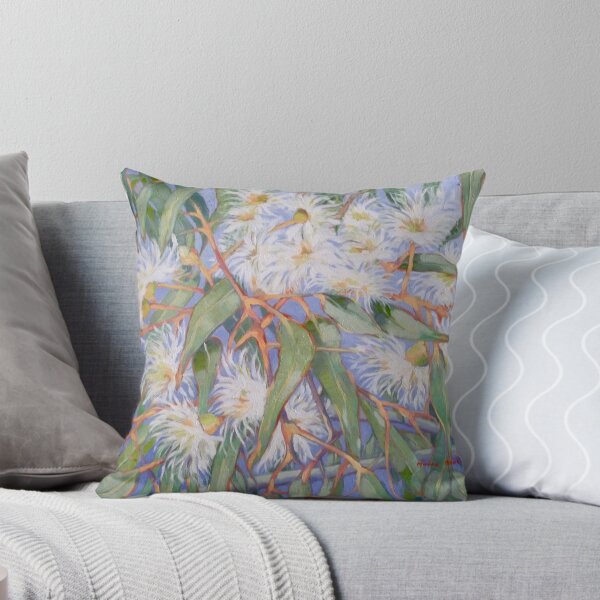 Item preview, White gum blossom outside our window 2012Ⓒ. Oil on canvas designed and sold by Elizabeth Moore Golding.