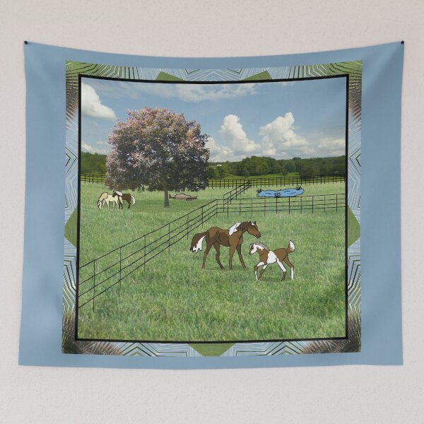 Item preview, Horses in Fenced Fields designed and sold by KaycysCreations.