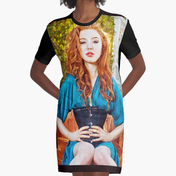 "The Waist Cincher" Graphic T-Shirt Dress