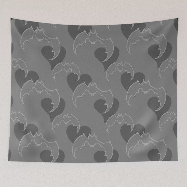 Item preview, hearts & bats in greys designed and sold by DigitalEurydice.