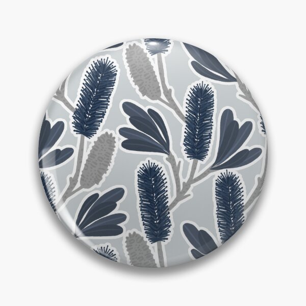 Item preview, Australian Coastal Banksia Pattern - Blue & Grey Palette designed and sold by CircusCreative.