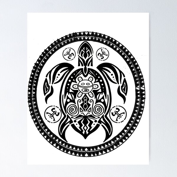 NUDECOR Tribal Turtle Tattoo in Maori Symbol Abstract Aggressive Ancient  Angle Mousepad Mouse Pad Mouse Mat 9x10 inch - Walmart.ca