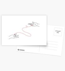 Invisible String Hands Postcards