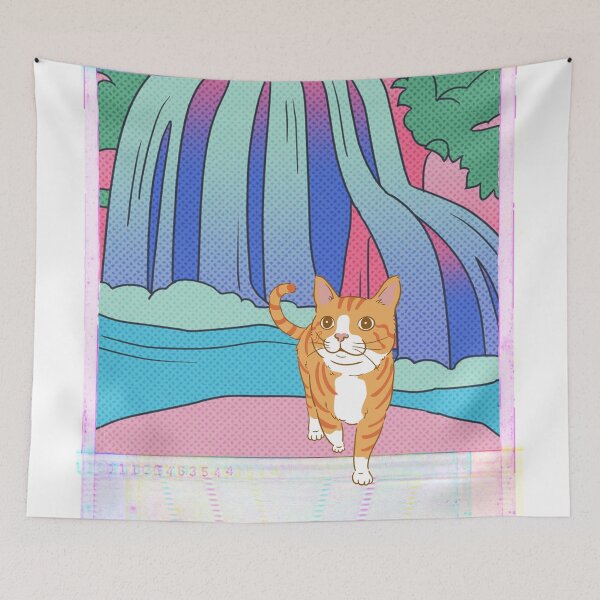 Item preview, Cat Watching Waterfall Who Got Distracted and Wants to Interact (LOL) designed and sold by KoalaAndTheBird.