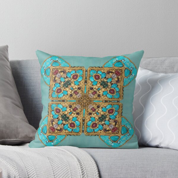 Item preview, Turquoise and Gold gemmed Kaleidoscope pattern 2 designed and sold by Swabcraft.