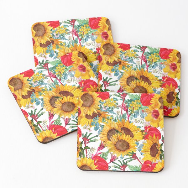 Item preview, Sunflowers And Summer Tropical Wildflowers designed and sold by Sketchbook Designs.