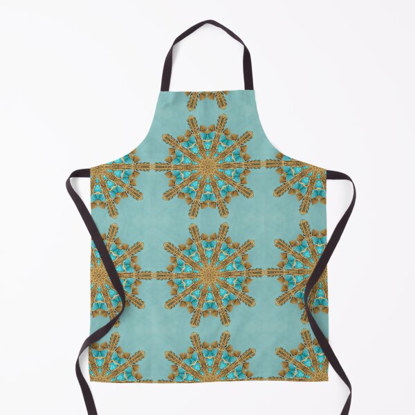 Item preview, Turquoise and Gold gemmed Kaleidoscope pattern 15 designed and sold by Swabcraft.