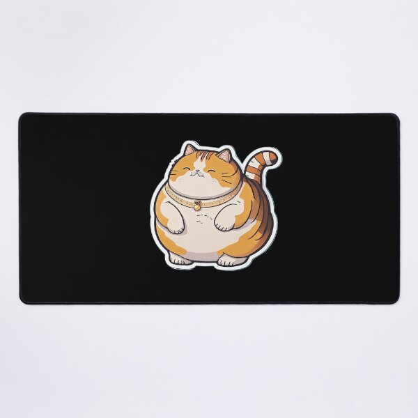 Vista previa del artículo con la obra «Gato gordo Gracioso Obeso Animales Dibujos animados Estilo anime», diseñado y vendido por AnimalArtPhotos.