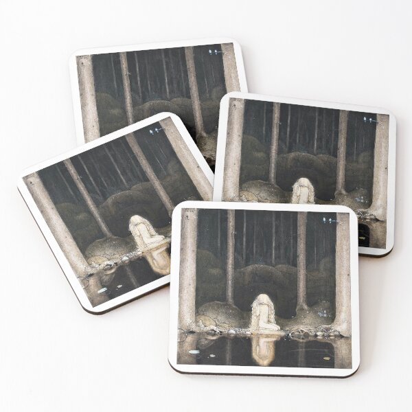 Item preview, John Bauer Princess Tuvstarr Gazing Down Into The Dark Waters Of The Forest Tarn  designed and sold by TeeARTHY.