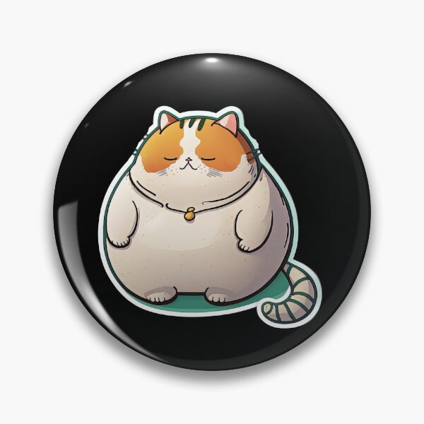 Item preview, Cute Fat Cat Funny Obese Animals Cartoon Anime Style designed and sold by AnimalArtPhotos.