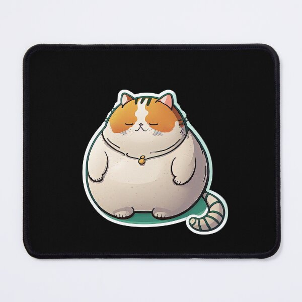Item preview, Cute Fat Cat Funny Obese Animals Cartoon Anime Style designed and sold by AnimalArtPhotos.