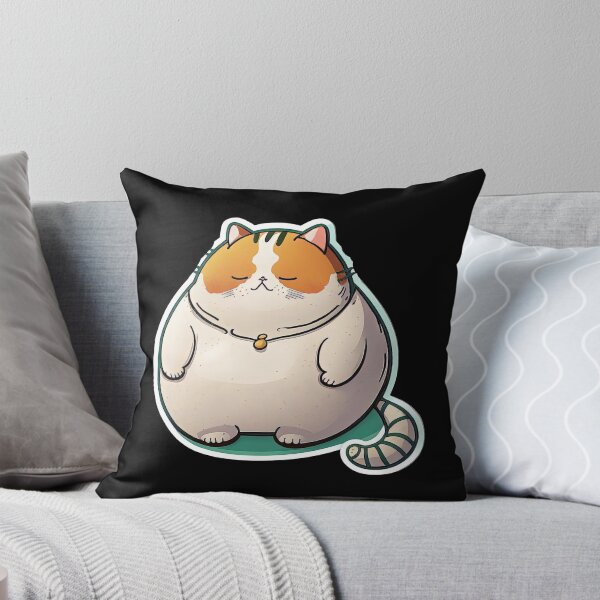Item preview, Cute Fat Cat Funny Obese Animals Cartoon Anime Style designed and sold by AnimalArtPhotos.