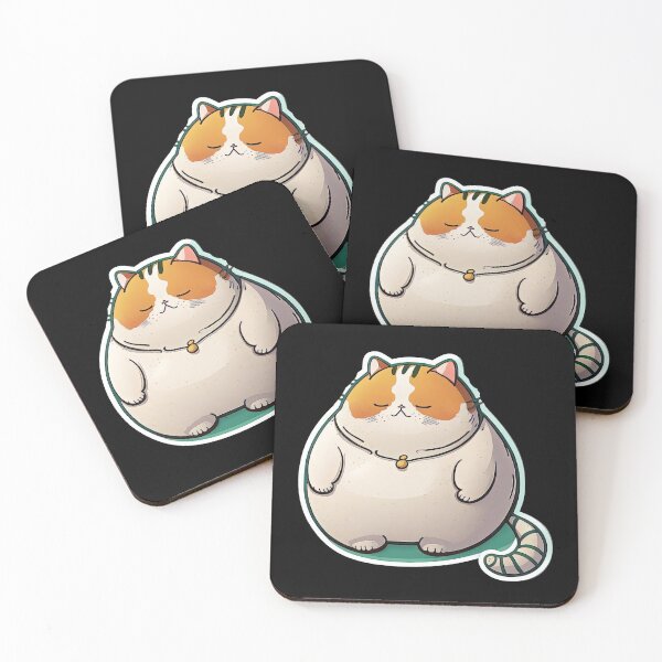 Item preview, Cute Fat Cat Funny Obese Animals Cartoon Anime Style designed and sold by AnimalArtPhotos.