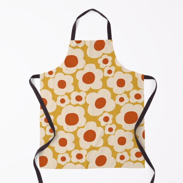 Item preview, Minimalist groovy floral pattern in mustard yellow designed and sold by Illustrated by Nat.