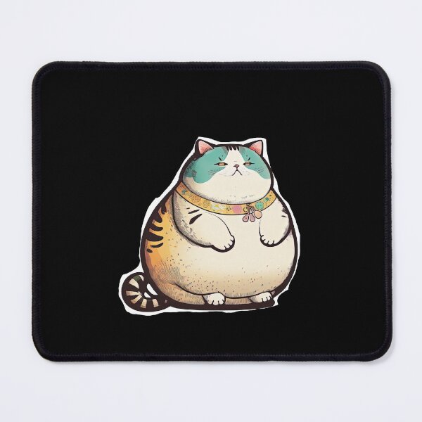 Item preview, Funny Cute Fat Cat Obese Animals Cartoon Anime Style designed and sold by AnimalArtPhotos.