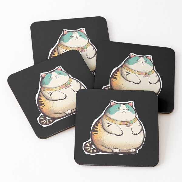 Item preview, Funny Cute Fat Cat Obese Animals Cartoon Anime Style designed and sold by AnimalArtPhotos.