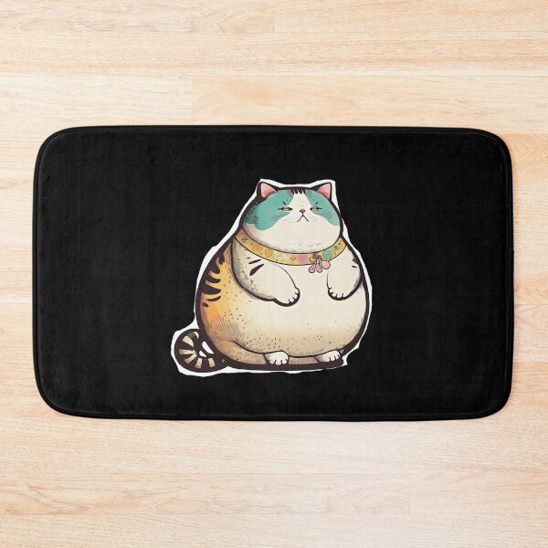 Item preview, Funny Cute Fat Cat Obese Animals Cartoon Anime Style designed and sold by AnimalArtPhotos.