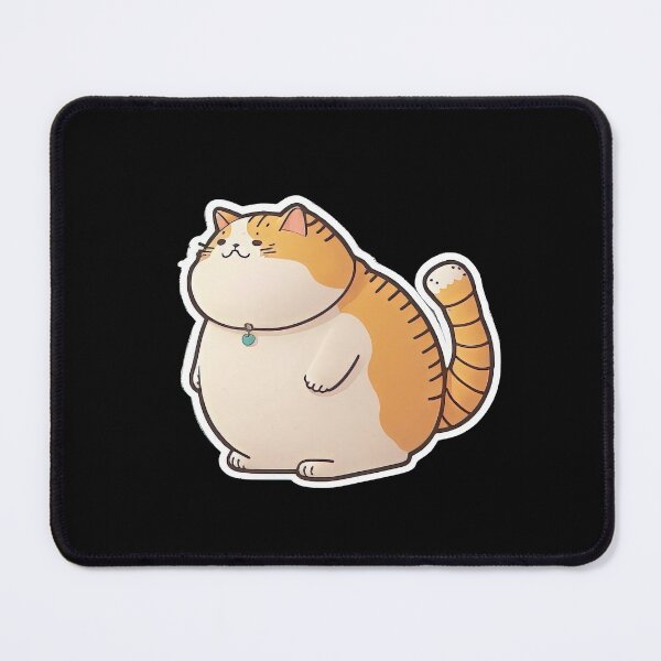 Vista previa del artículo con la obra «Gato gordo Dibujos animados divertidos Estilo anime Animales», diseñado y vendido por AnimalArtPhotos.