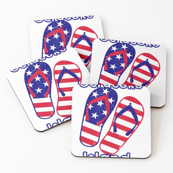 Item preview, Ocracoke Island Beach American USA Flip Flops July Fourth  designed and sold by maissgulnari.