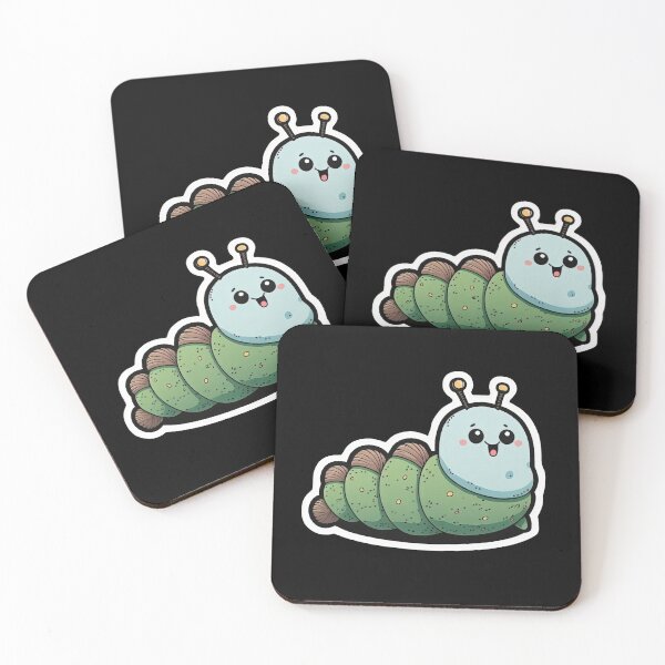 Item preview, Cute Caterpillar Very Happy Cartoon Anime Insect designed and sold by AnimalArtPhotos.
