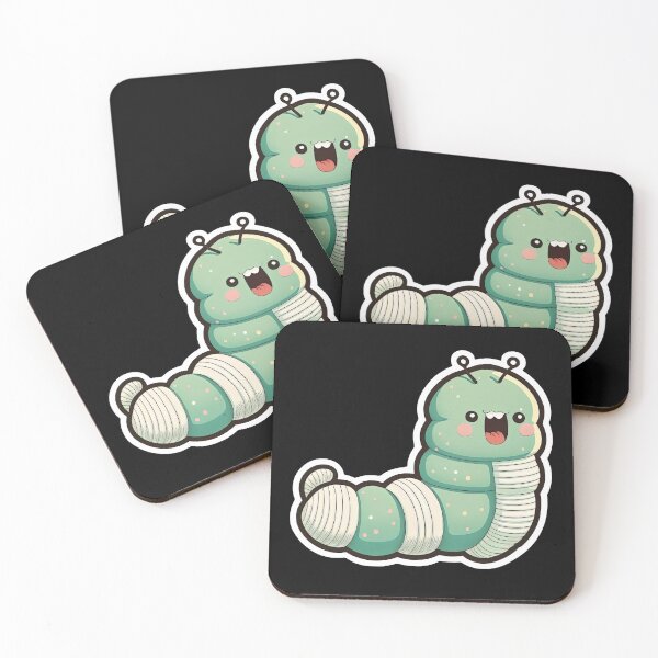 Item preview, Very Cute Caterpillar Very Happy Cartoon Anime Insect designed and sold by AnimalArtPhotos.