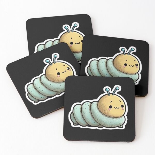 Item preview, Cartoon Caterpillar Very Happy Cartoon Anime Insect designed and sold by AnimalArtPhotos.