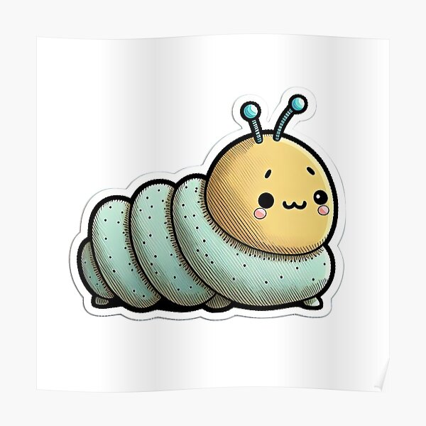 Cartoon Caterpillar Posters for Sale | Redbubble