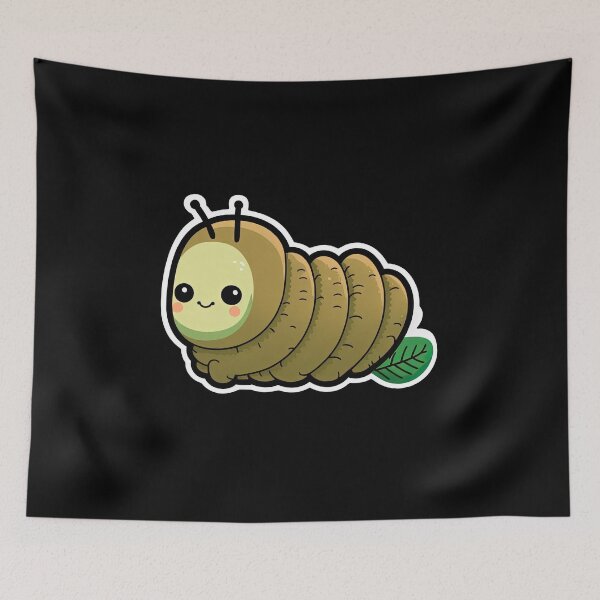 Item preview, Cute Cartoon Caterpillar Very Happy Cartoon Anime Insect designed and sold by AnimalArtPhotos.
