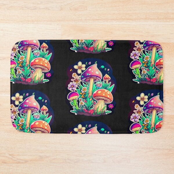 Item preview, Fantasy Mushrooms and Colorful Flowers designed and sold by ILIA ILO.
