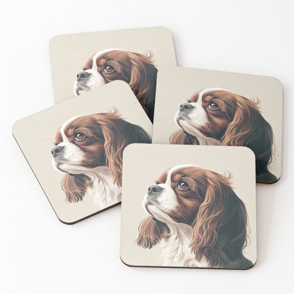 Item preview, Cavalier King Dog Portrait Illustration designed and sold by unrealartwork.