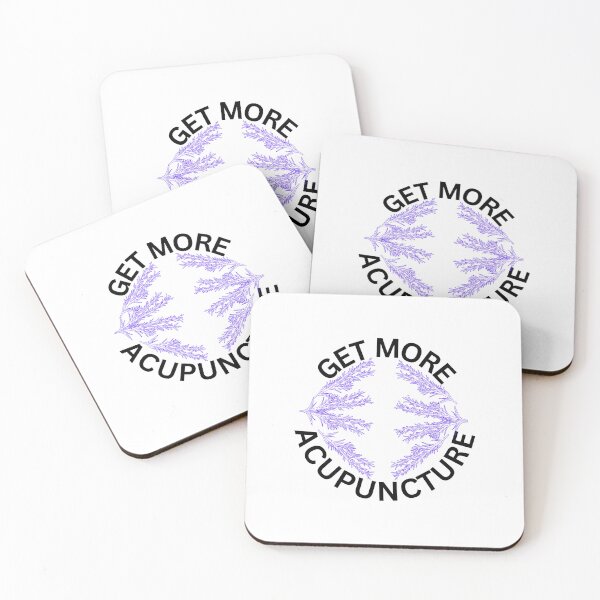 Aperçu de l'œuvre Obtenez plus d'acupuncture, violet sur blanc créée et vendue par TCM-Propaganda.