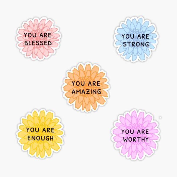 Positive Affirmation Stickers / Individual or Set of 3 / Viny Stickers /  Waterproof Stickers 