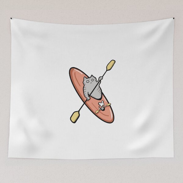 Item preview, Kayaking Tabby Cat Sticker designed and sold by SSAlleyhouse.