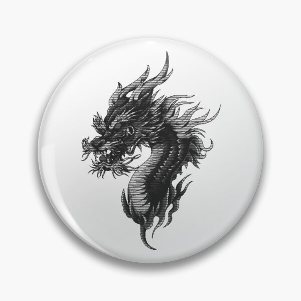 Aperçu de l'œuvre Dragon chinois en gris créée et vendue par PlayDifferent ⭐⭐⭐⭐⭐.