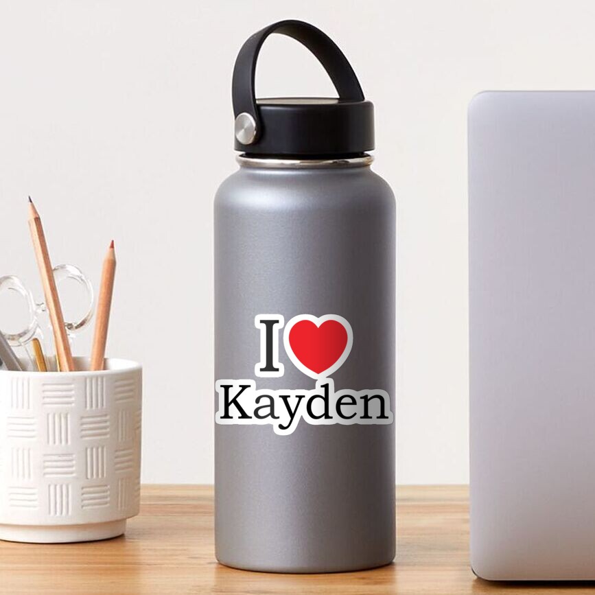 I Love Kayden With Simple Love Heart Sticker For Sale By Theredteacup Redbubble