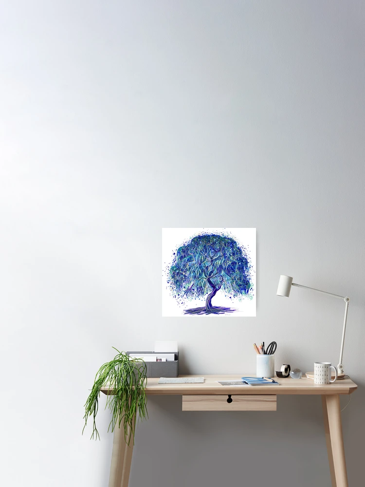 Magic Weeping Willow Tree White Background Art - Art Print