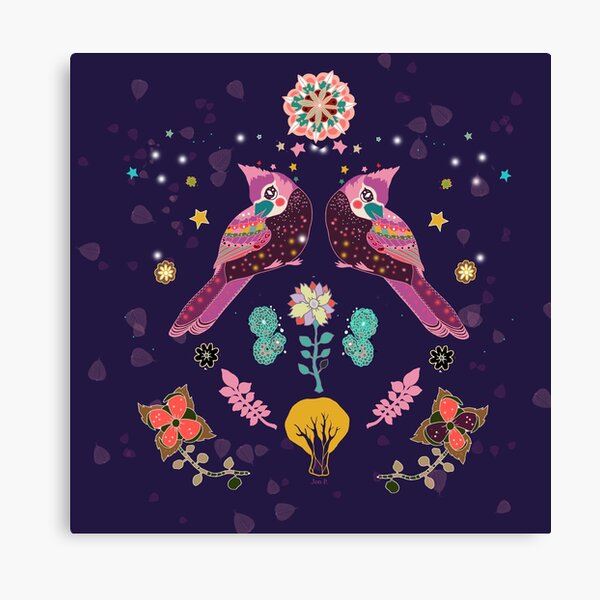 Whimsical Nightingales Canvas Print