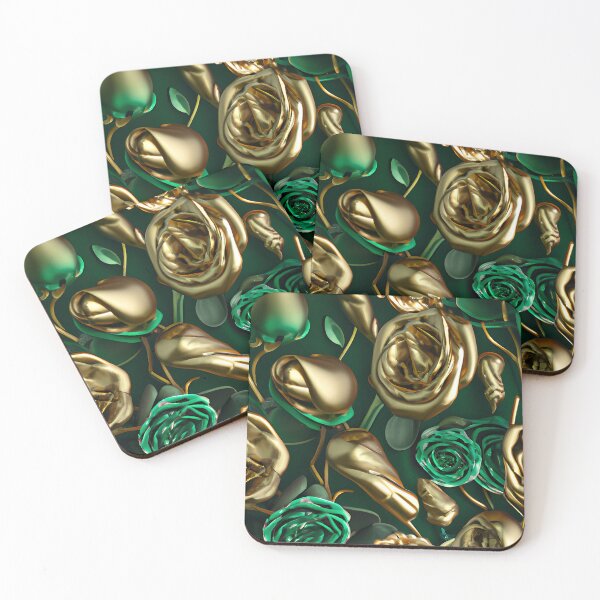 Item preview, Metallic Green and gold Roses designed and sold by Itzjustlife.