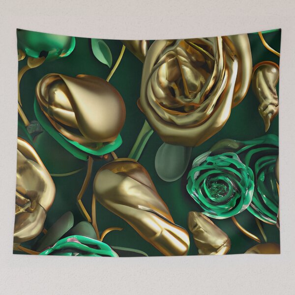 Item preview, Metallic Green and gold Roses designed and sold by Itzjustlife.
