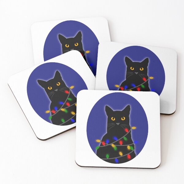 Item preview, Christmas Lights Black Cat  designed and sold by Msstorey.