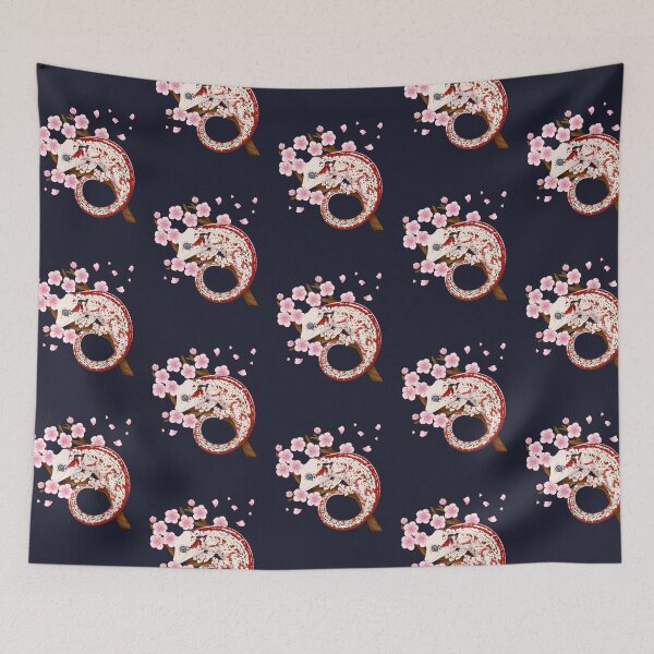 Item preview, Red Stripe Gargoyle Gecko With Sakura Flowers designed and sold by anacecilia.
