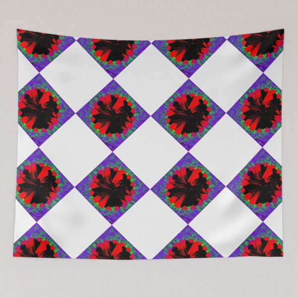 Item preview, Abstract Hibiscus flower in Red Purple pattren by Iritof designed and sold by iritof.