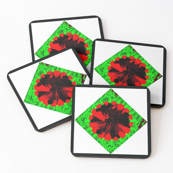 Item preview, Abstract Hibiscus flower in neon Red & Green pattren by Iritof designed and sold by iritof.