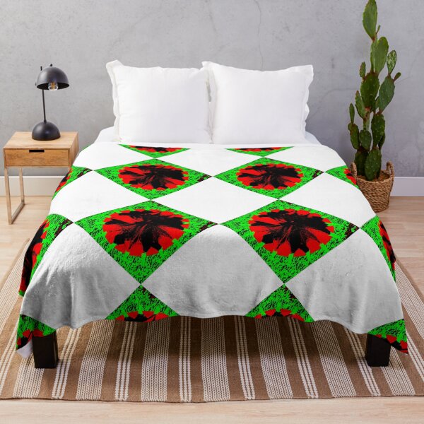 Item preview, Abstract Hibiscus flower in neon Red & Green pattren by Iritof designed and sold by iritof.