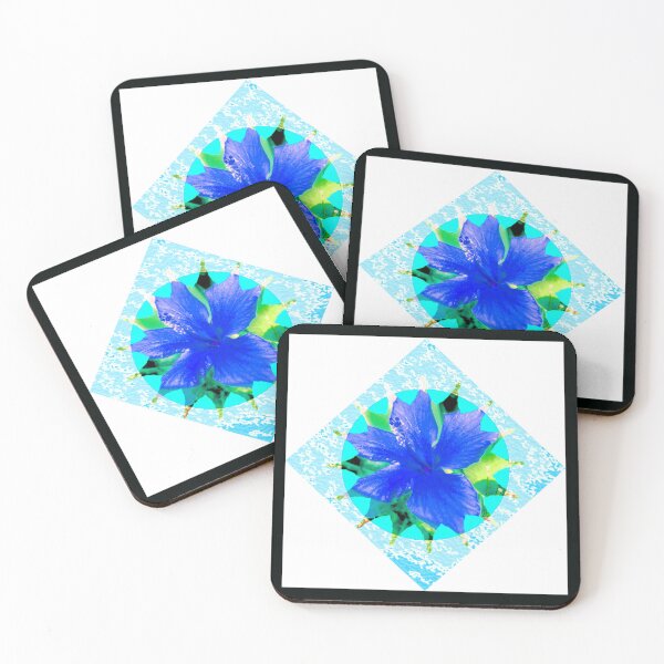 Item preview,  Abstract blue Hibiscus flower with lace pattren by Iritof designed and sold by iritof.